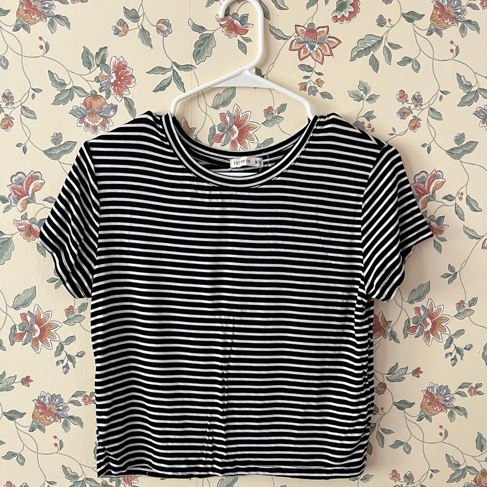 Striped Black and White Top